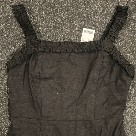 UO Remy Linen Ruffle Square-Neck Midi Dress - Picture 6 of 7